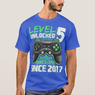 Level 5 Unlocked Awesome 2017 Video Game 5th Birth T-Shirt