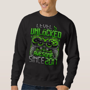 Level 5 Unlocked Awesome Since 2017 5th Birthday Sweatshirt