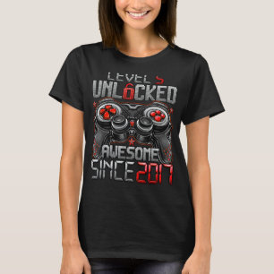 Level 5 Unlocked Awesome Since 2017 5th Birthday T-Shirt