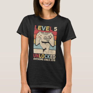 Level 5 Unlocked Awesome Since 2018 5 Years Old 5t T-Shirt