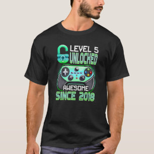 Level 5 Unlocked Awesome Since 2018 Gaming 5th Bir T-Shirt