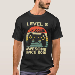 Level 5 Unlocked Birthday 5 Years Old Awesome Sinc T-Shirt