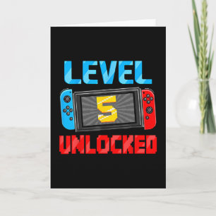 Level 5 Unlocked Gamer 5th Birthday Gift Video Gam Card