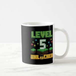 Level 5 Unlocked Pixel Gamer 5th Birthday Gaming B Coffee Mug