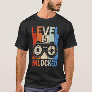 Level 5 Unlocked Shirt Funny Video Gamer 5th Birth