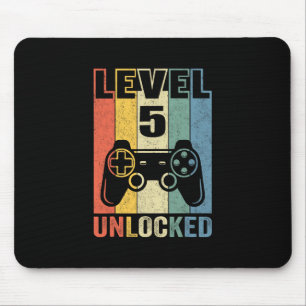 Level 5 Unlocked Shirt Funny Video Gamer 5th Birth Mouse Pad