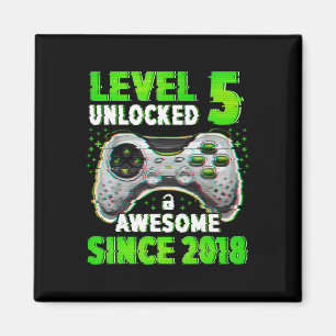 Level 5 Unlocked Video Game 5 Years Old Boy 5th Bi Magnet