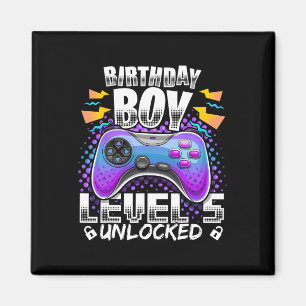 Level 5 Unlocked Video Game 5th Birthday Gamer Boy Magnet