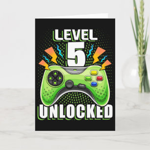 Level 5 Unlocked Video Game 5th Birthday Gamer Gif Card
