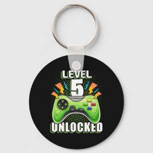 Level 5 Unlocked Video Game 5th Birthday Gamer Gif Key Ring