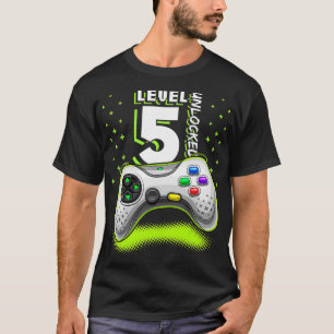 Level 5 Unlocked Video Game 5th Birthday Gamer Gif T-Shirt
