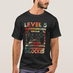 Level 5 Unlocked Video Game 5th Birthday Gifts 5 Y T-Shirt