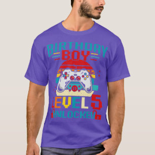 Level 5 Unlocked Vintage 5th Birthday Video Game B T-Shirt