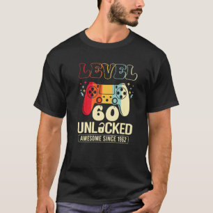 Level 60 Unlocked Awesome 1962 Video Game 60th Bir T-Shirt