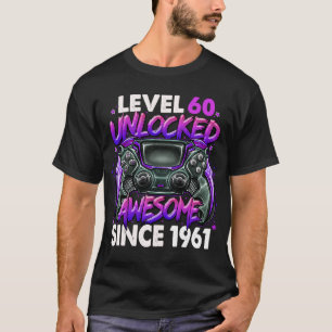 Level 60 Unlocked Awesome Since 1961 60th Birthday T-Shirt