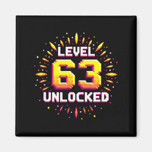 Level 63 Unlocked Birthday Gift Gamer Milestone  Magnet