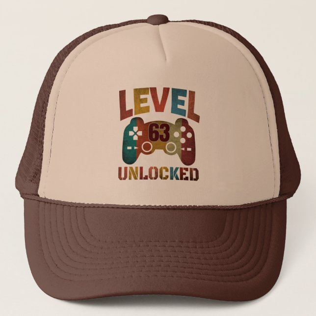 LEVEL 63 UNLOCKED   TRUCKER HAT (Front)