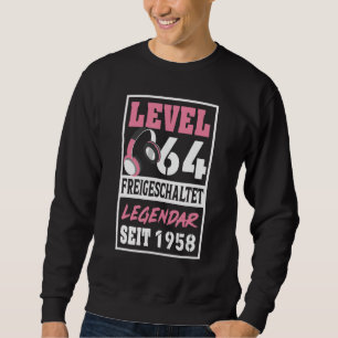 Level 64 Years Gamer Girl Since 1958 Birthday Vide Sweatshirt