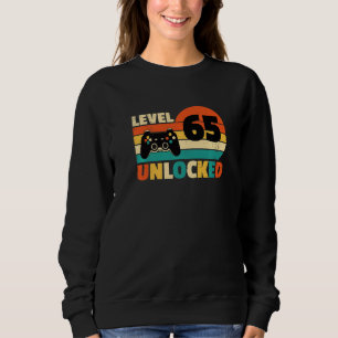 Level 65 Unlocked  Funny Video Gamer Birthday Gami Sweatshirt
