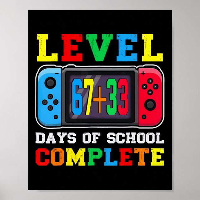Level 67 33 Happy 100 Days Of School Complete Funn Poster (Front)