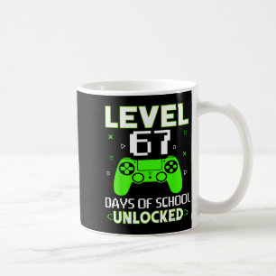 Level 67 Days Of School Unlocked Funny Gamer Kids Coffee Mug