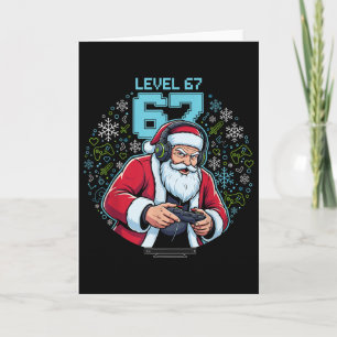 Level 67 Gamer Santa Claus Gaming Christmas Funny Card