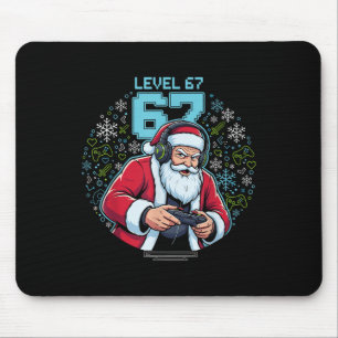 Level 67 Gamer Santa Claus Gaming Christmas Funny Mouse Pad