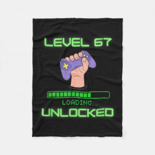 Level 67 Unlocked Gaming 6-7 School Meme Six Seven Fleece Blanket
