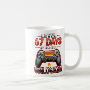Level 67th Days Of School Unlocked Gamer Video Gam Coffee Mug