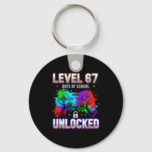 Level 67th Days Of School Unlocked Gamer Video Gam Key Ring