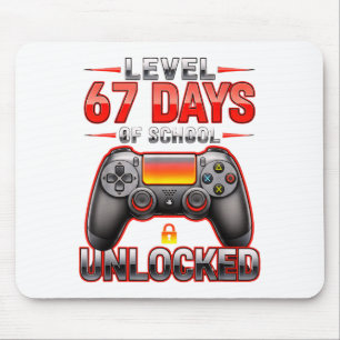 Level 67th Days Of School Unlocked Gamer Video Gam Mouse Pad
