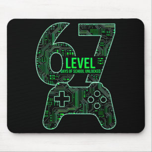 Level 67th Days Of School Unlocked Gamer Video Gam Mouse Pad