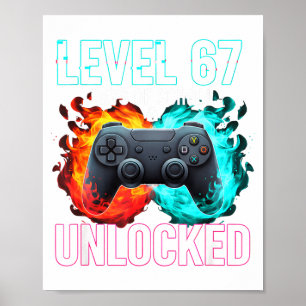 Level 67th Days Of School Unlocked Gamer Video Gam Poster