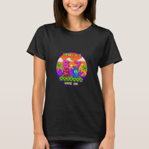 Level 6 7 Gaming Pixel Art Six Seven Gamers  T-Shirt