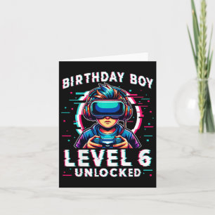 Level 6 Unlocked 6 Years Old Birthday Gamer Funny Card