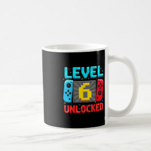 Level 6 Unlocked 6th Birthday Boy Gamer Six Year O Coffee Mug