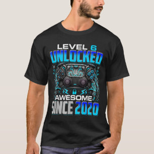 Level 6 Unlocked Awesome Since 2020 6th Birthday G T-Shirt