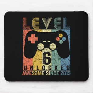 Level 6 Unlocked Awesome Video Game 6th Birthday B Mouse Pad