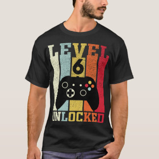 Level 6 Unlocked Funny Video 6th Birthday Gift T-Shirt