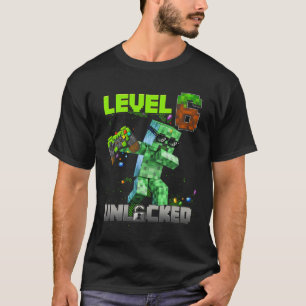 Level 6 Unlocked Funy Birthday Boy Pixel Gamer 6th T-Shirt