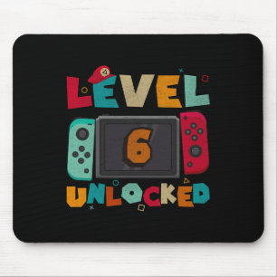 Level 6 Unlocked Gaming Birthday Boys Kid 6th Birt Mouse Pad