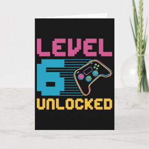 Level 6 Unlocked Gaming Birthday  Card