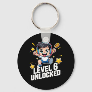 Level 6 Unlocked Kids Gamer Birthday Fun Key Ring
