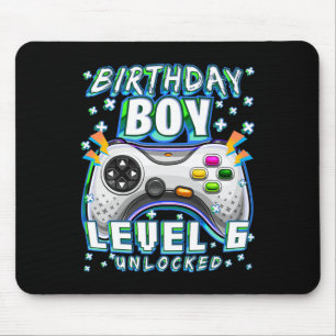 Level 6 Unlocked Video Game 6th Birthday Gamer Boy Mouse Pad