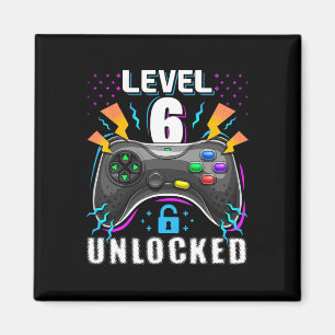 Level 6 Unlocked Video Game 6th Birthday Gamer Gif Magnet