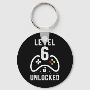 Level 6 Unlocked Video Game 6th Birthday Gift  Key Ring