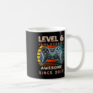 Level 6 Unlocked Video Game Six 6th Birthday 6 Yr Coffee Mug