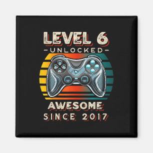 Level 6 Unlocked Video Game Six 6th Birthday 6 Yr Magnet