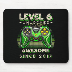 Level 6 Unlocked Video Game Six 6th Birthday 6 Yr Mouse Pad
