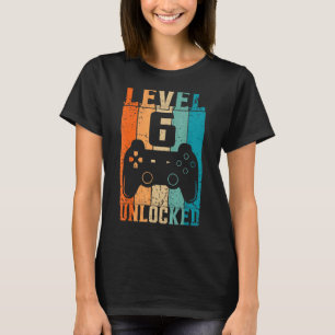 Level 6 Unlocked   Video Gamer 6th Birthday 1 T-Shirt